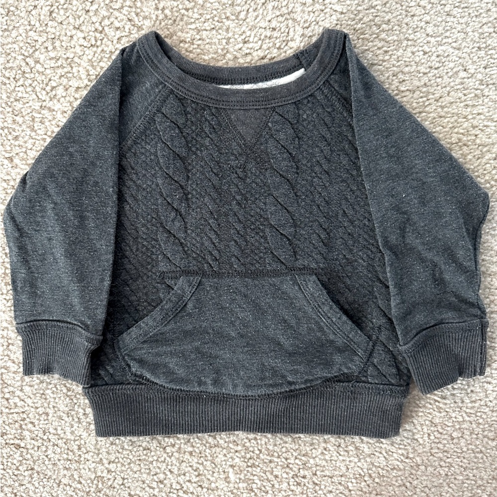 Sweatshirt Charcoal Cable Knit toddler 18 Osh Kosh